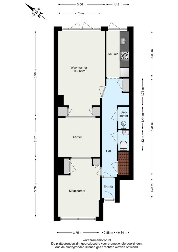 Donker Curtiusstraat 24A begane grond