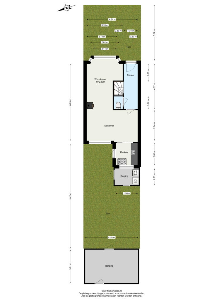 Begane grond plus tuin